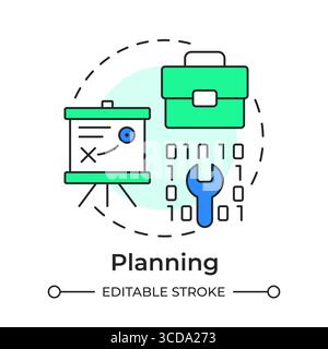 Planning multi color concept icon Stock Vector
