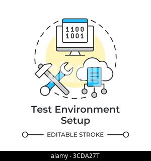 Test environment setup multi color concept icon Stock Vector