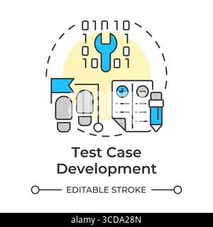 Test case development multi color concept icon Stock Vector