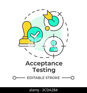 Acceptance testing multi color concept icon Stock Vector