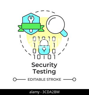 Security testing multi color concept icon Stock Vector