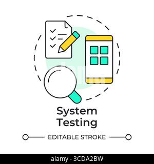 System testing multi color concept icon Stock Vector