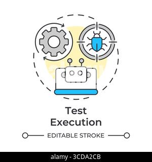 Test execution multi color concept icon Stock Vector