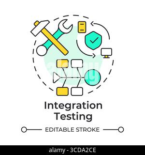 Integration testing multi color concept icon Stock Vector