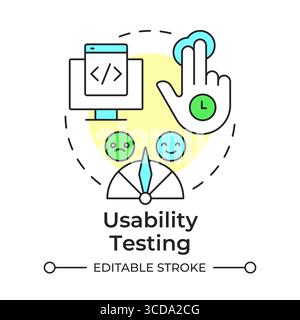 Usability testing multi color concept icon Stock Vector