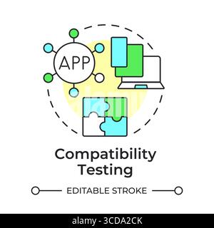 Compatibility testing multi color concept icon Stock Vector