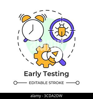 Early testing multi color concept icon Stock Vector