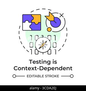 Testing is context-dependent multi color concept icon Stock Vector
