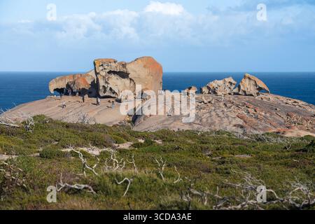 A view of the Remarkable Rocks in Flinders Chase National Park on Kangaroo Island in South Australia Stock Photo