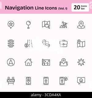 Navigation Line Icons (Vol. 1) Stock Vector