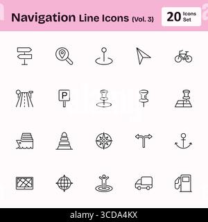 Navigation Line Icons (Vol. 2) Stock Vector
