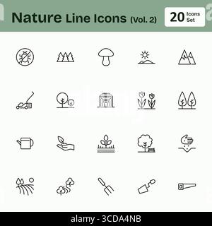 Nature Line Icons (Vol. 2) Stock Vector