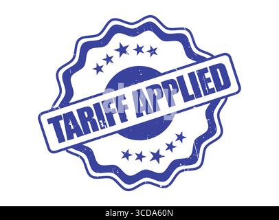 A Tariff Applied Rubber Stamp Seal with a Decorative Border Stock Vector