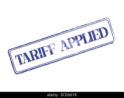A Tariff Applied Rubber Stamp Seal with an Outline and Text Stock Vector