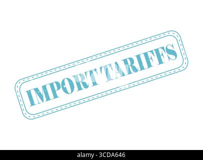 A Import Tariffs Rubber Stamp Seal with an Outline Stock Vector