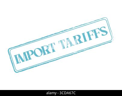 A Import Tariffs Rubber Stamp Seal with an Outline and Text Stock Vector