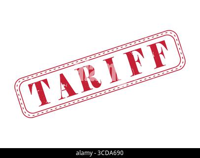 A Tariff Rubber Stamp Seal with an Outline Stock Vector