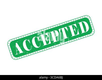 A Accepted Rubber Stamp Seal on a Bar Stock Vector