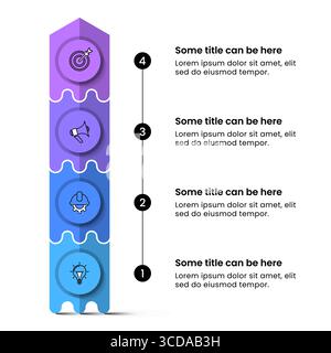 Infographic template with icons and 4 options or steps. Arrow. Can be used for workflow layout, diagram, banner, webdesign. Vector illustration Stock Vector