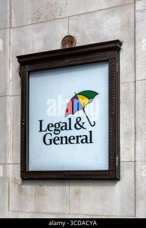 The Legal and General sign, India Buildings offices, India Buildings, Water Street, Liverpool UK 10th August 2025 Stock Photo