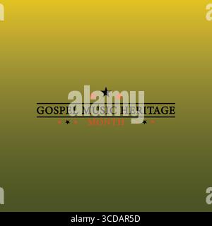 Gospel Music Heritage Month Olive Gold Gradient Design Stock Vector