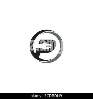 Letter P and Hand logo or icon design Stock Vector