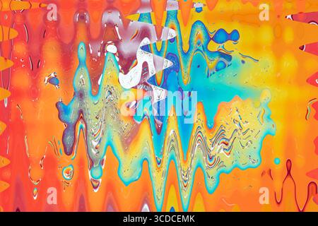 Rainbow abstract background and psychedelic pattern. Fantasy colorful curls. Stock Photo