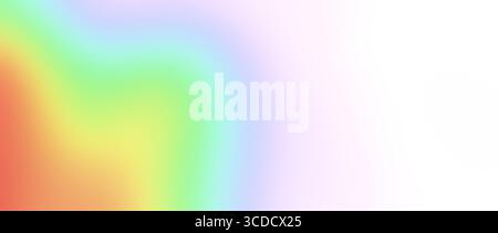 Soft Rainbow Pastel Gradient Abstract Background. Gentle rainbow pastel gradient background blending into white. Perfect for minimalistic design, mode Stock Photo