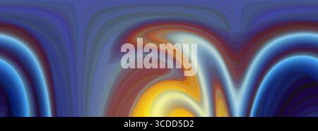 Dynamic blue and yellow gradient wave abstract art with smooth curves and glowing highlights. Perfect for modern design, posters, textile prints, and Stock Photo