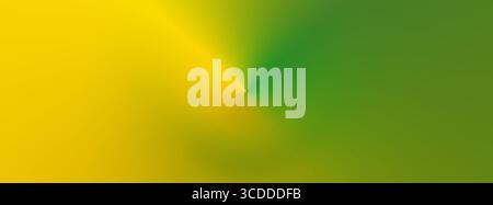 Abstract light green and yellow blurred background with round gradient, copy space. Long banner. Stock Photo