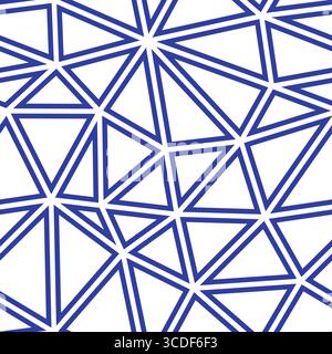 Vector science background. Large triangle size. Solid color style. Geometric shapes outlined. Repeatable composition. Indigo shadows. Stock Vector