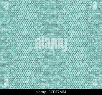 Hexagon vector pattern. Bold rounded hexagon cells with padding and inner solid cells. Greenish color tones. Small hexagon geometric shapes. Stock Vector