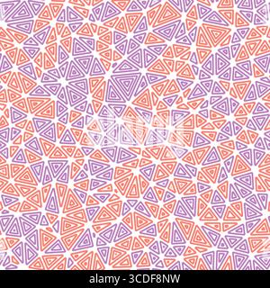 Triangles pattern geometric design. Compact shape size. Multiple repeated inner triangles. Multiple colors style. Repeatable pattern. Stock Vector
