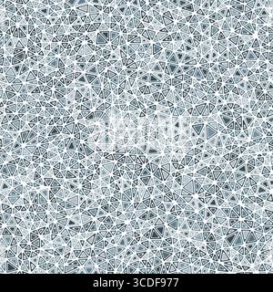 Triangles pattern geometric design. Rounded solid shapes in frames. Small triangles size. Monotone colored style. Repeatable pattern. Stock Vector