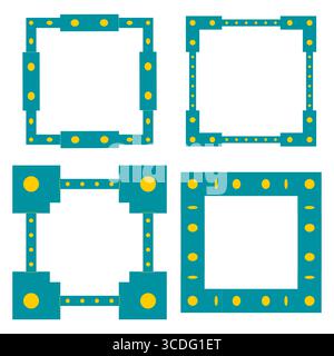 Thin frame icon. Subtle border symbol. Dotted pattern detail. Vector frame image. Stock Vector