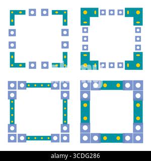 Square frame icon. Arc border ornament. Decorative vector shape. Curved corner detail. Stock Vector
