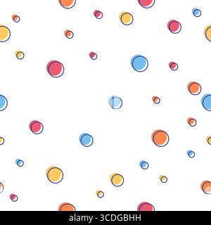 polka dots circle background. repeat seamless style design for fabric printing Stock Vector