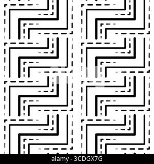 Abstract seamless pattern with black squared. Mosaic square tile. Geometric grid pattern. Complicated texture background. Clear strict ornament. Monoc Stock Vector