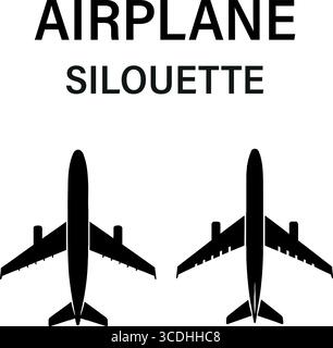 airplane silhouettes flying high, a vector graphic for travel, aviation, and transportation designs, perfect for logos and icons Stock Vector