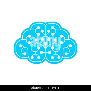 brain symbolizing artificial intelligence, neural networks, and cognitive computing. Perfect for AI, technology, and innovation concepts. Stock Vector