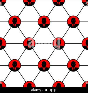 Seamless pattern showing interconnected people icons in a corporate network. Symbolizes teamwork, communication, and professional relationships. Ideal Stock Vector