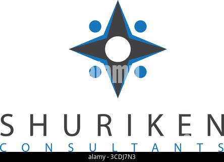 Shuriken design four people meeting Stock Vector