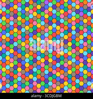 Vector seamless bright colorful hexagon pattern Stock Vector