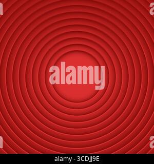 Abstract vector circles hole layers illusion on red background Stock Vector
