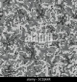 Pixel camouflage gray seamless pattern graphic grunge Stock Vector
