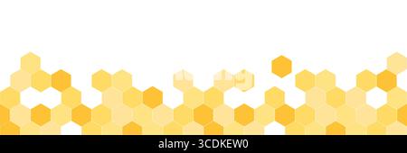 Seamless border pattern with honeycomb. Cute beekeeping frame design isolated on white background. Vector illustration Stock Vector