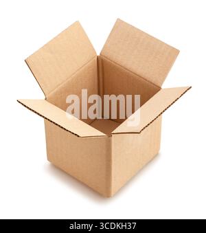 open carton box path isolated on white Stock Photo