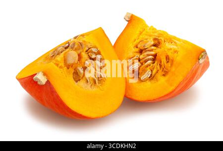 sliced kuri squash path isolated on white Stock Photo