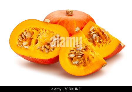 sliced kuri squash path isolated on white Stock Photo