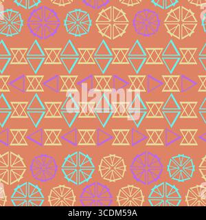 seamless pattern of geometric shapes in the shape of a lemon without a background Stock Vector